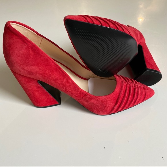 New Nine West suede heels flare block heel - Picture 5 of 8